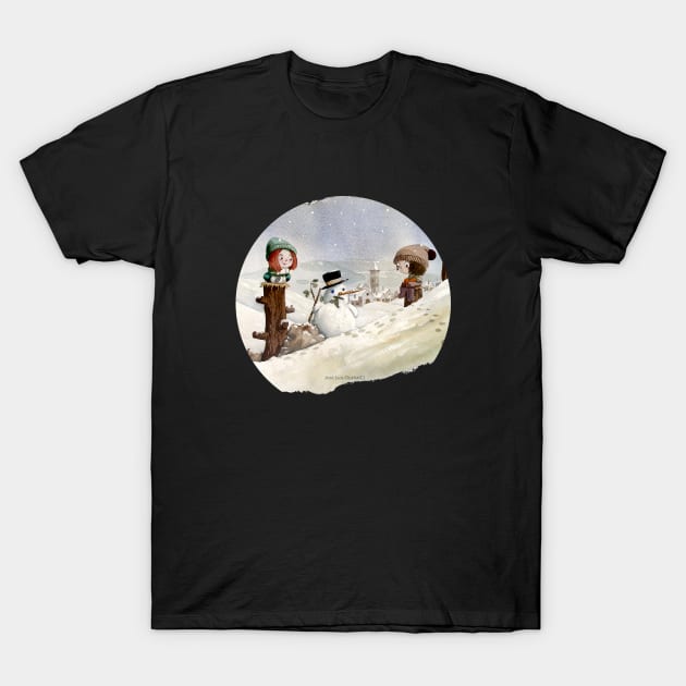 Snowman T-Shirt by Oceanjose